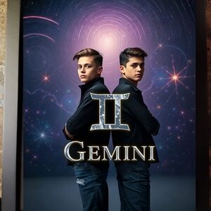 Gemini Zodiac Art Print In A  Frame 8x10